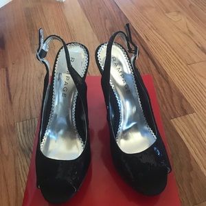 Rampage Black High Heel Sequins Party Shoes - NWOT